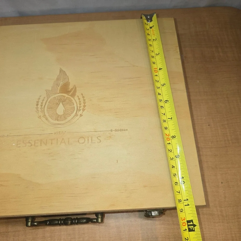 doTerra Essential Oil Engraved Wooden Storage Box Holds‎ 68 Bottles + foam pad